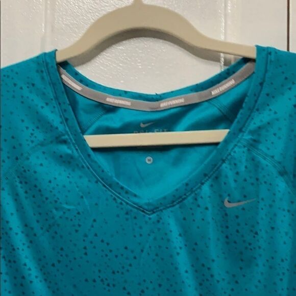 Nike Dri-fit Running Teal athletic Top size S - Picture 2 of 8